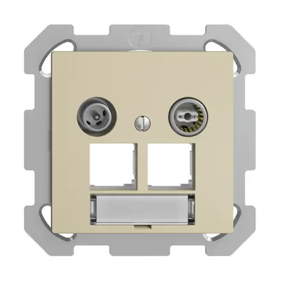 Presa multimedia ENC EDIZIOdue FM EASYNET 4dB, p.2×RJ45 S-One, vanille 