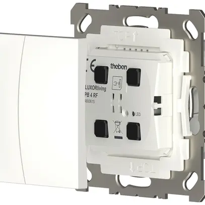 Poussoir RF ENC Theben LUXORliving PB 4 RF avec capteur de température 