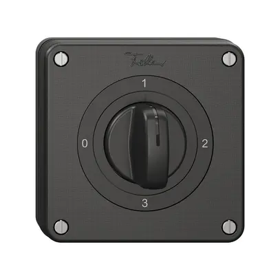 Interrupteur rotatif NUP NEVO, 5/1L, avec manette, KS, 0-1-2-3, noir 