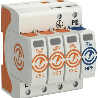 Parasurtension Bettermann V50+NPE 3L, type 1+2, 280V 