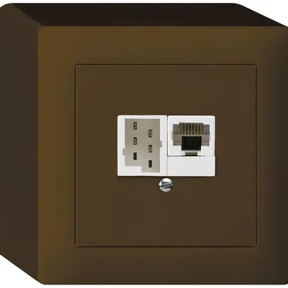 Boîte AP kallysto 1×RJ45u+1×TT83 brun 