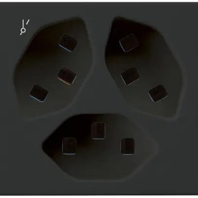 FLF-Steckdose Hager 3×Typ 23 1×S D schwarz 