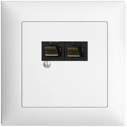 Boîte ENC 2×RJ45/u 4P sép.EDIZIOdue blanc R&M swissline 