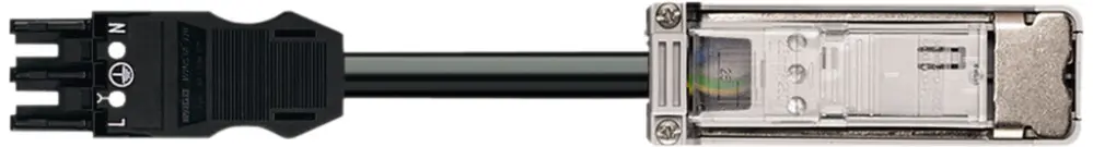 Modulo presa di tensione WAGO 3L 250V 25A cod.A nero cavo+presa 35cm 3×2.5mm² 