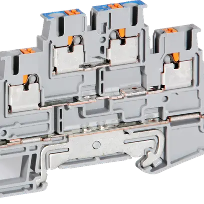 Borne multi-étage 0.14…4mm² gris connexion Push-in PT 2.5-PE/L/N 