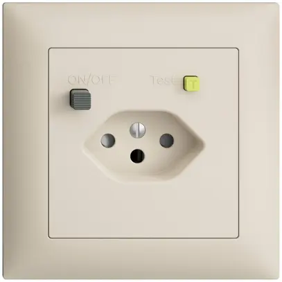 UP-Steckdose EDIZIOdue T13 FI 30mA FMI, shutter, crema 