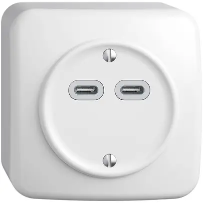 Prise de charge USB AP STANDARDdue SNAPFIX® 230V AC 18W 2×USB C bc 