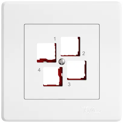 Kit de montage ENC EDIZIO.liv EASYNET S-One SNAPFIX® droit 4×RJ45 bc 
