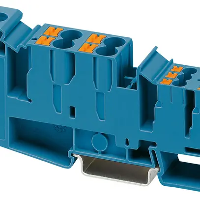 Ripartitore di potenziale componibile PX PTU 35 BU 35mm²105A 1000V 11×1 DIN35 bl 