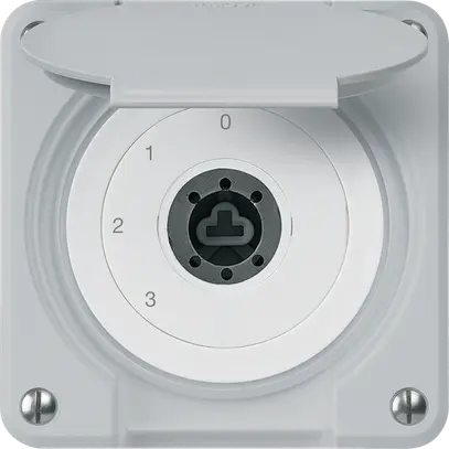 UP-Schlüsselschalter robusto IP55 Klappdeckel ohne Zylinder S5/1P grau Kombi 