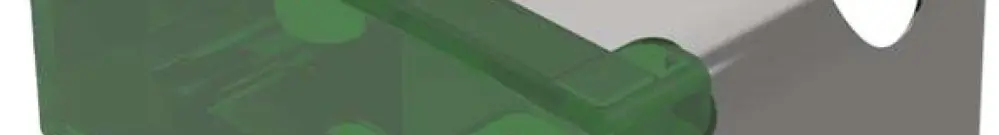 Cofano pressione EAO03 verde piatto 18×38mm in materia sintetica traslucido 