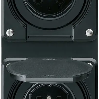Combi INC 2×1 HA robusto 2×tipo 15 con morsetti a innesto con coperchio nero 