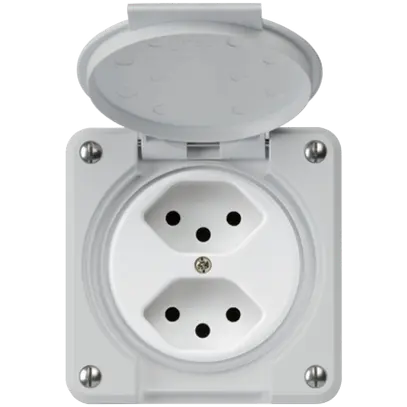 Presa INC robusto 2×tipo 13 grigio per combinazione 