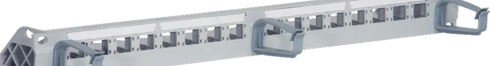 Pannello di distribuzione 19" 1UA 16p, u, grigio, vuoto, R&M 