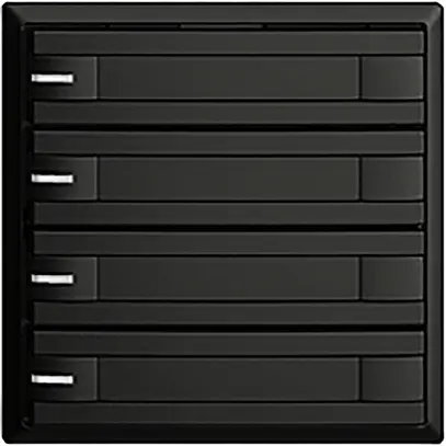 Poussoir ENC KNX 4× EDIZIOdue noir RGB avec LED avec insert papier 
