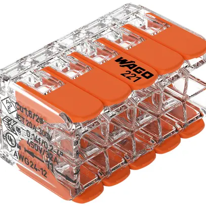Morsetto di connessione WAGO 10L 0.14…4mm² con leva ar trasparente 