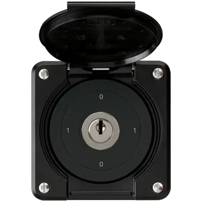 Interrupteur à clé ENC robusto IP55 avec clapet S0/1P noir pour combinaison 