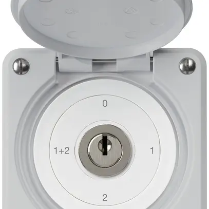 UP-Schlüsselschalter robusto IP55 mit Klappdeckel S1/1P grau 