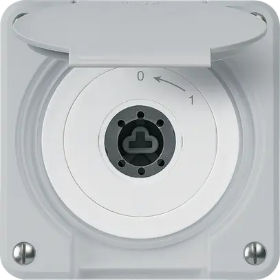 Contact pivotant à clé ENC robusto IP55 gris avec clapet sans cylindre 1P combi 