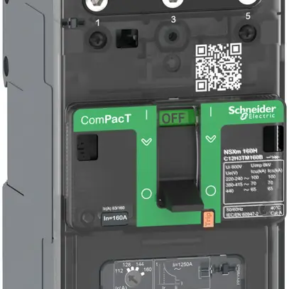 Disgiuntore di potenza ComPacT NSXm100E con TM63D, 3P 63A 16kA 