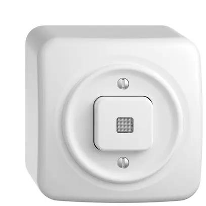 Interrupteur pouss.lum.AP STANDARDdue 3/1L blanc, lentille LED jaune 