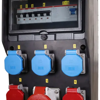 Distributore di corrente Mennekes EverGUM 3×T23 2×T25 1×CEE32 1×FI/LS 40A IP44 