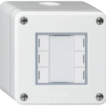 Poussoir AP robusto Q KNX 6× LED RGB s/e-link blanc 