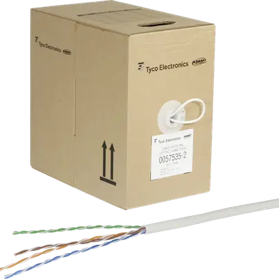 Câble installation AMP UTP, 4×2×AWG24, PVC cat.5e blanc (305m) 