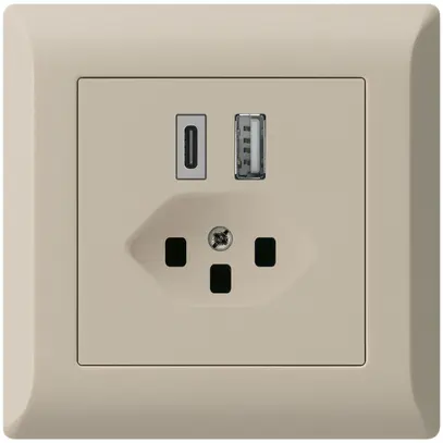 Prise de charge USB ENC kallysto.line 18W PD 1×type A 1×type C T23 beige 