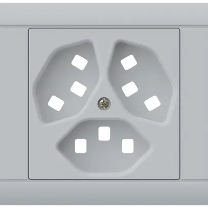 Kit frontal INC kallysto pour prise INC 3×type 23 cadre enfichable gris clair 