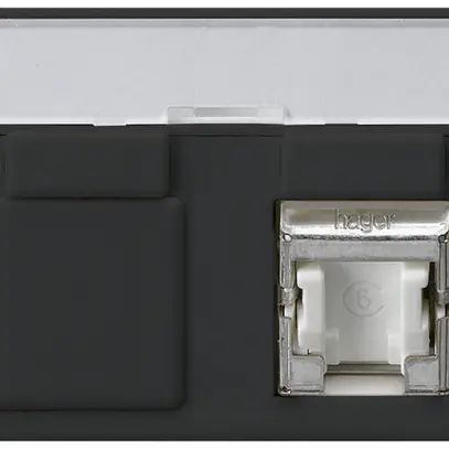 Prise FLF Hager cat.6 1RJ45/s noir 