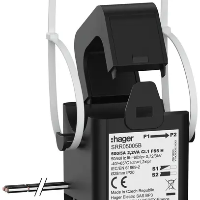 Convertitore di corrente Hager SRR05005B SC1 500A/5A classe 1 
