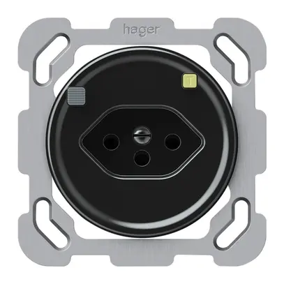 Presa FI INC origin 1×tipo 13 30mA 10A 230V 77×77mm nero 