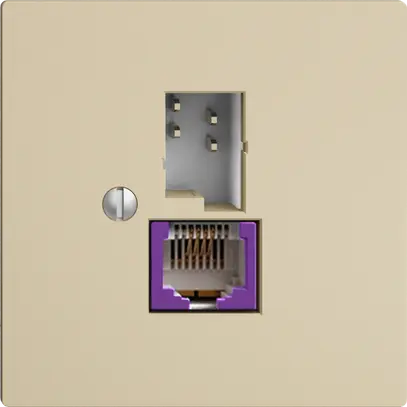 Presa T+T 6P/1×RJ45 DSL-a banda larga EDIZIOdue vanille 