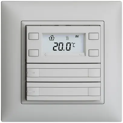 Poussoir RTH ENC KNX 2× EDIZIOdue FMI gris clair, avec pap.+LED RGB 