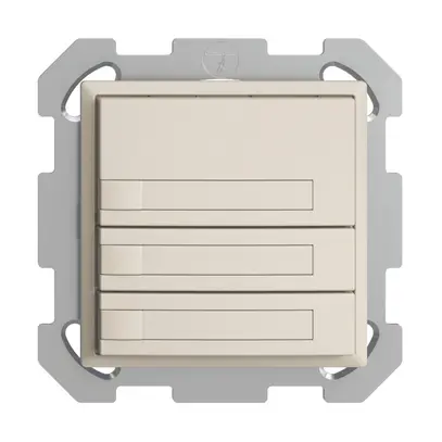 Pulsante KNX RGB INC EDUE, 250mW, s.LED, c.carta, 3×pulsante, com.1×tasto, crema 