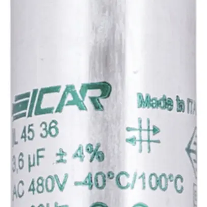 Kondensator ICAR IL 45/36 30X78MM 3.6µF 250V f.Leuchte (serie) Ø30×78mm 