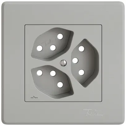Kit di montaggio INC EDIZIO.liv SNAPFIX® per presa 3×T13 separata grc 