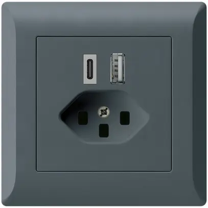 Prise de charge USB ENC kallysto.line 18W PD 1×type A 1×type C T23 anthracite 
