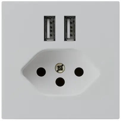Presa 2×USB & T13 kallysto A 2400mA grigio chiaro 