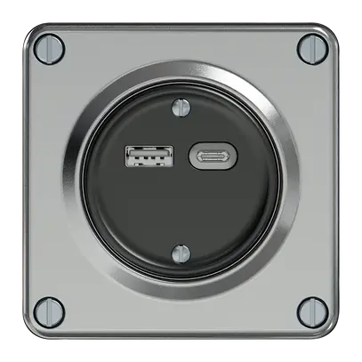 Presa di carica USB ELEMENT 1×USB-A 1×USB-C 3600mA alluminio 