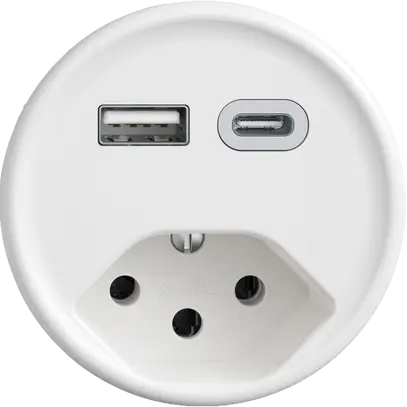 Presa USB tipo A+C + tipo 13 Feller STANDARDdue Q 230V 3000mA bianco 