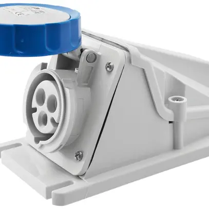 Prise CEE AP Gewiss 309 HP 3P 32A 230V bl 6h IP67 à vis 170×105mm 