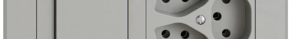 Combinazione INC EDIZIO.liv SNAPFIX® 1×2 96×156mm sch 3/1L+3×T13 grigio chiaro 