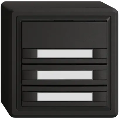 Poussoir universel AP EDIZIO.liv UNI SNAPFIX® s.LED 3× comm.2T étiqu.no 