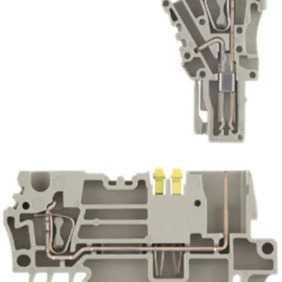 Borne de passage Weidmüller ZT 2.5/2AN/1 connexion à ressort 2.5mm² TS35 beige 