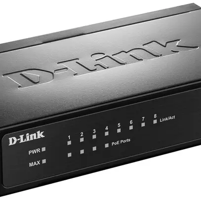 Switch D-Link DES-1008PA, 8-Port unmanaged Fast Ethernet PoE 