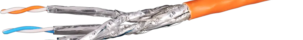 Cavo informatico Cat. 7 S/FTP 4x2xAWG23/1, arancione LSZH Una lunghezza