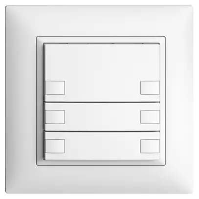 Pulsante KNX RGB INC EDUE FMI, 250mW, s.LED, 3×pulsante, com.2×tasti, bi 