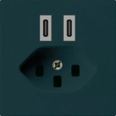 USB-Ladesteckdose Hager kallysto C-C 20W+T23 5V 60×60mm schwarz 